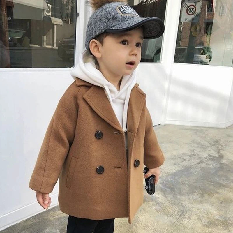 Grid Pattern Baby Boy Coat