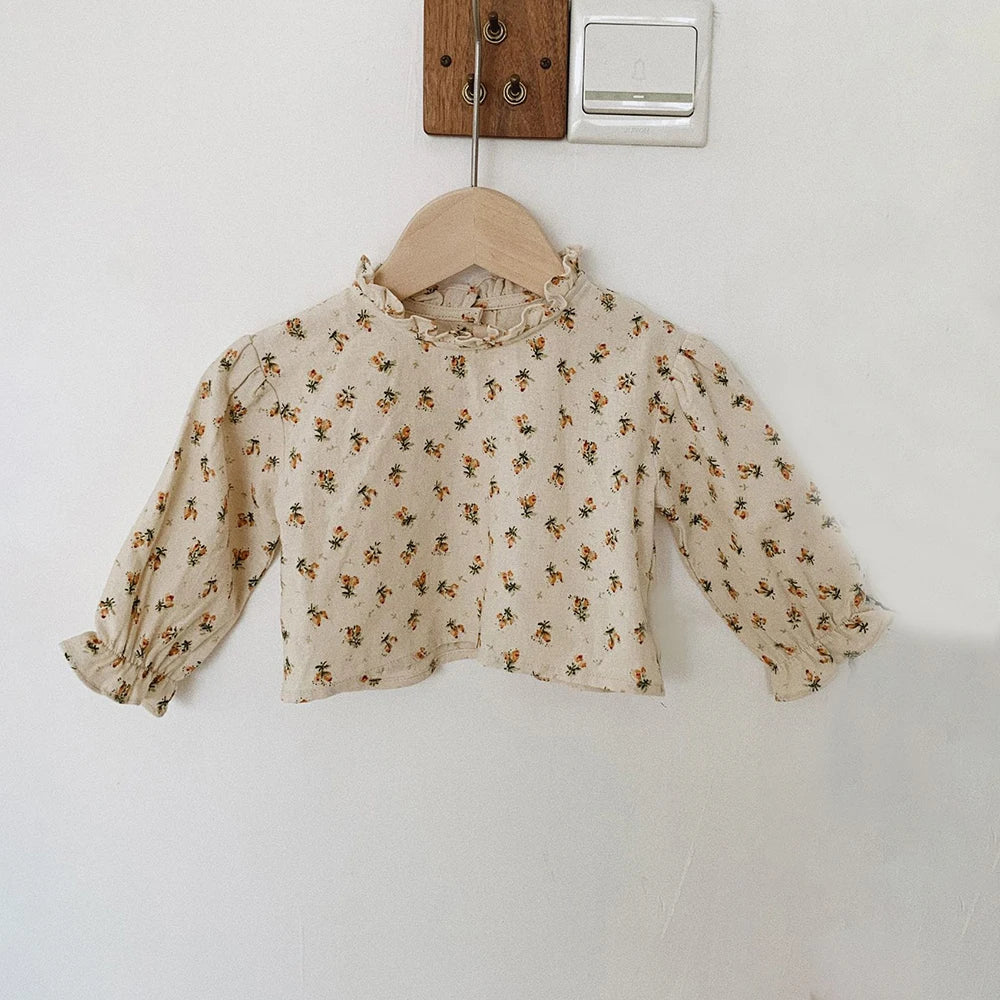 Floral Linen Baby Girl Romper