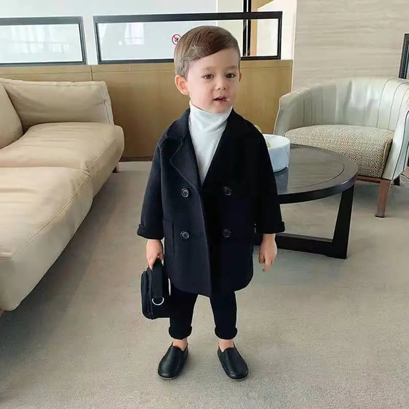 Grid Pattern Baby Boy Coat