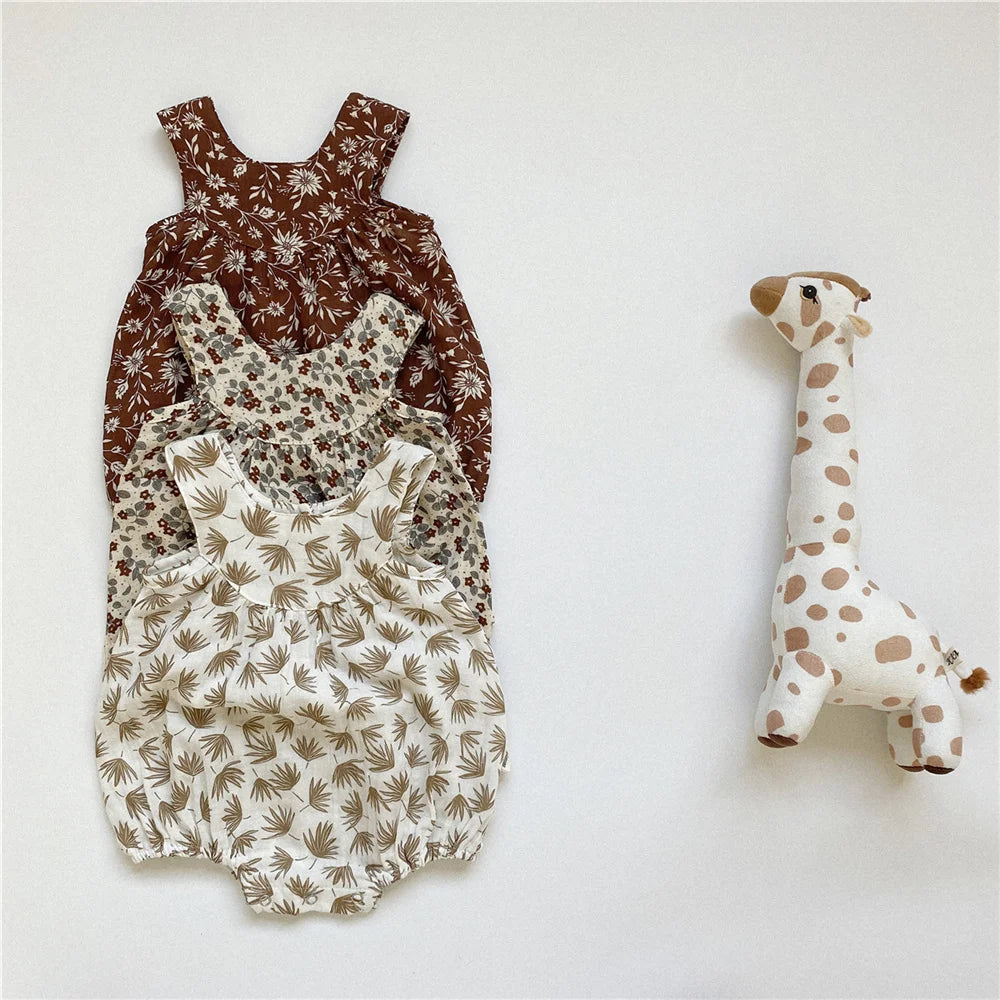 Sleeveless Floral Baby Girl Romper