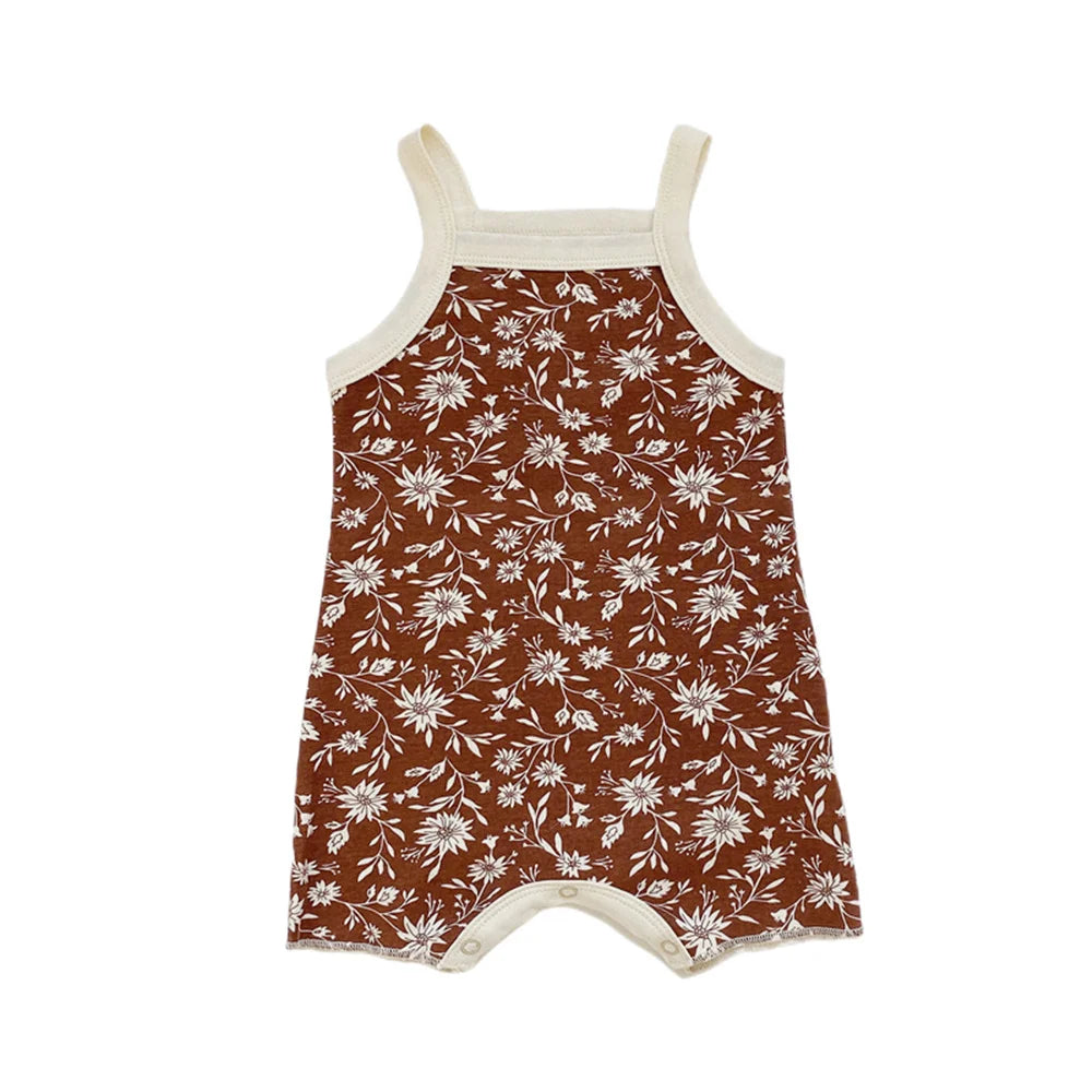 Sleeveless Floral Baby Girl Romper