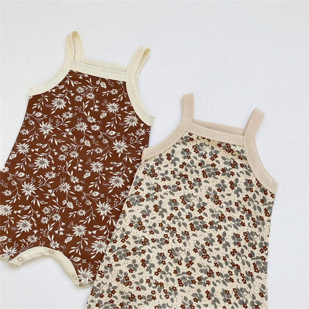 Sleeveless Floral Baby Girl Romper