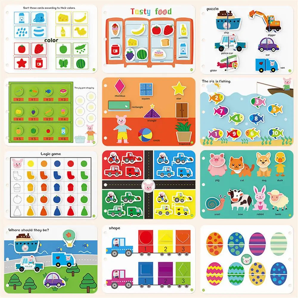 Montessori Animal & Number Puzzle Book