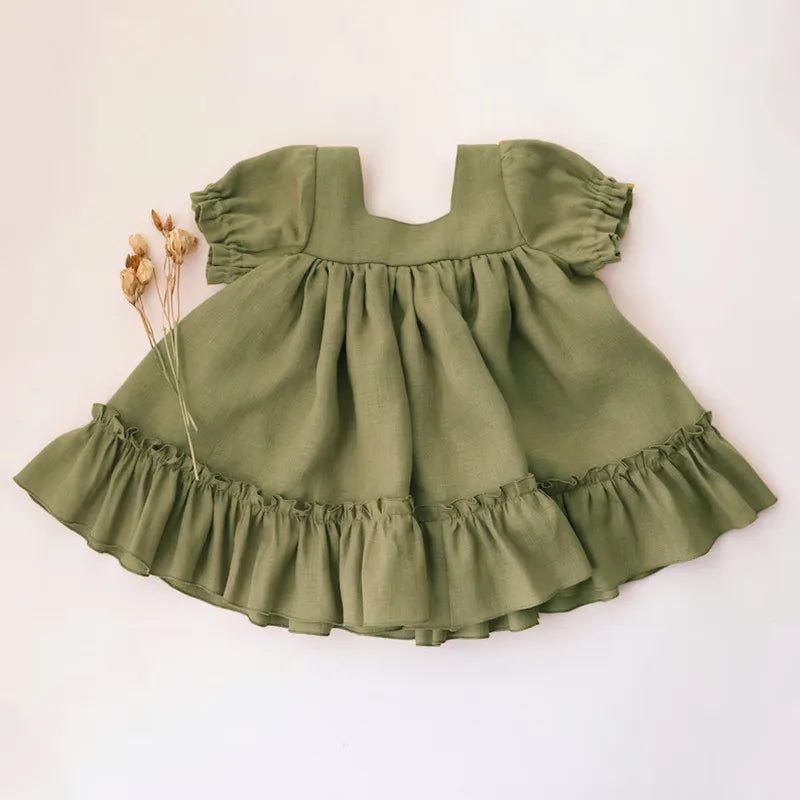 Casual Cotton Linen Baby Dress