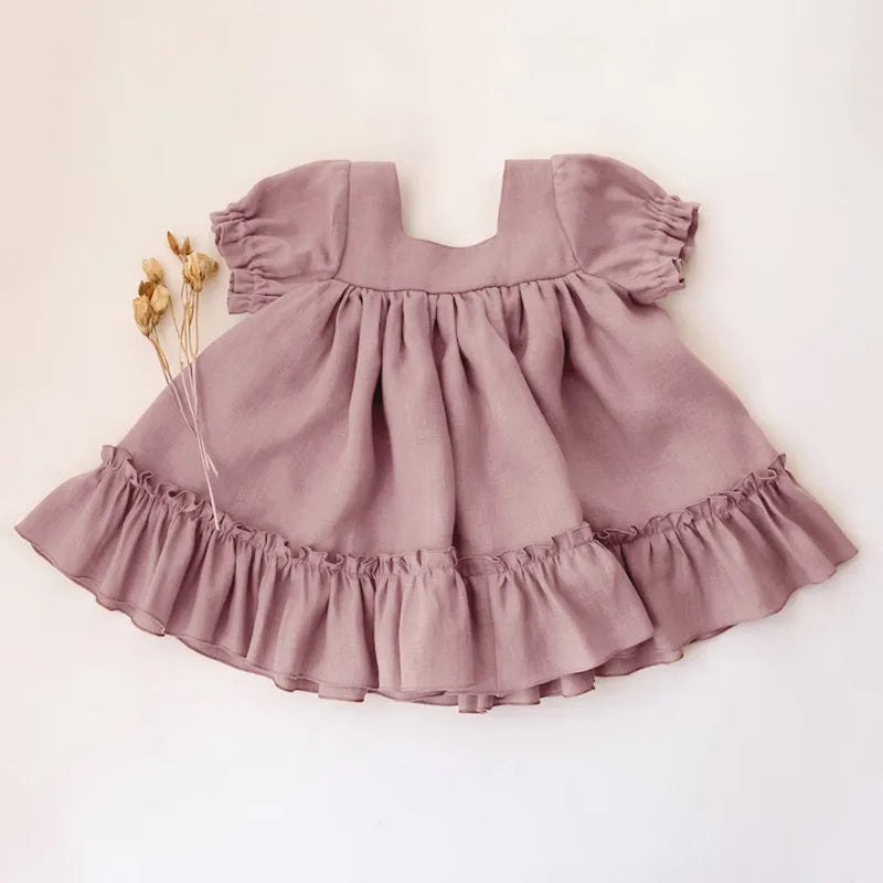 Casual Cotton Linen Baby Dress