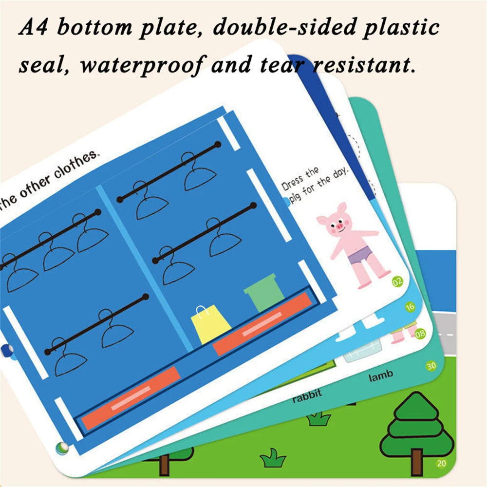 Montessori Animal & Number Puzzle Book