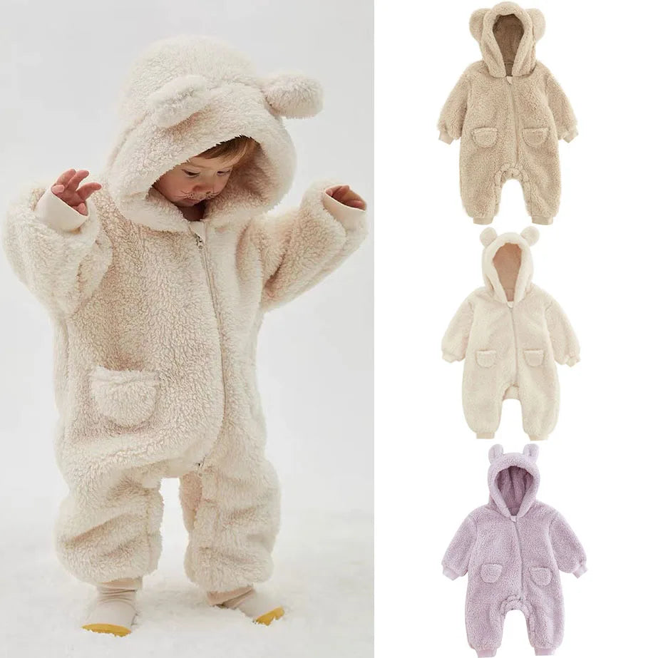 Fleece Animal Baby Romper