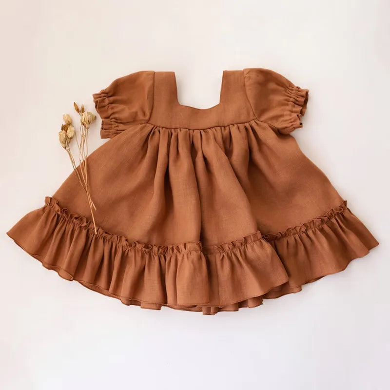 Casual Cotton Linen Baby Dress
