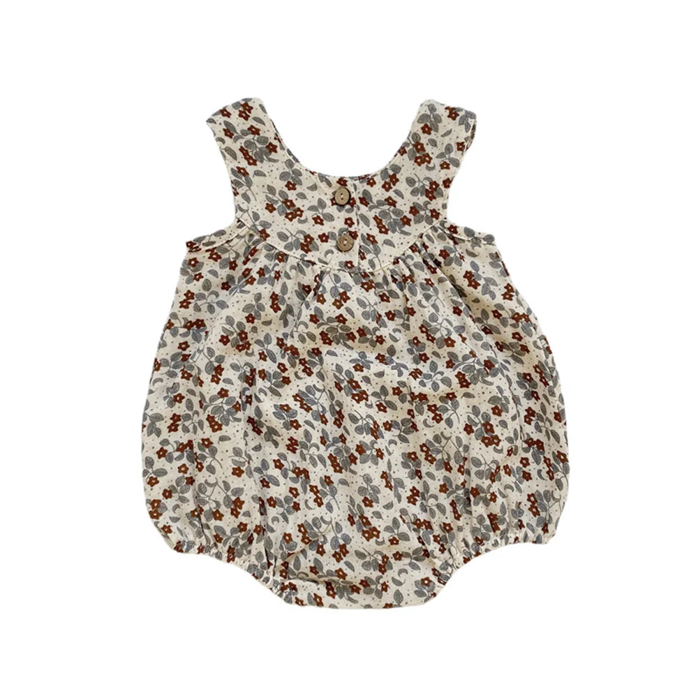 Sleeveless Floral Baby Girl Romper