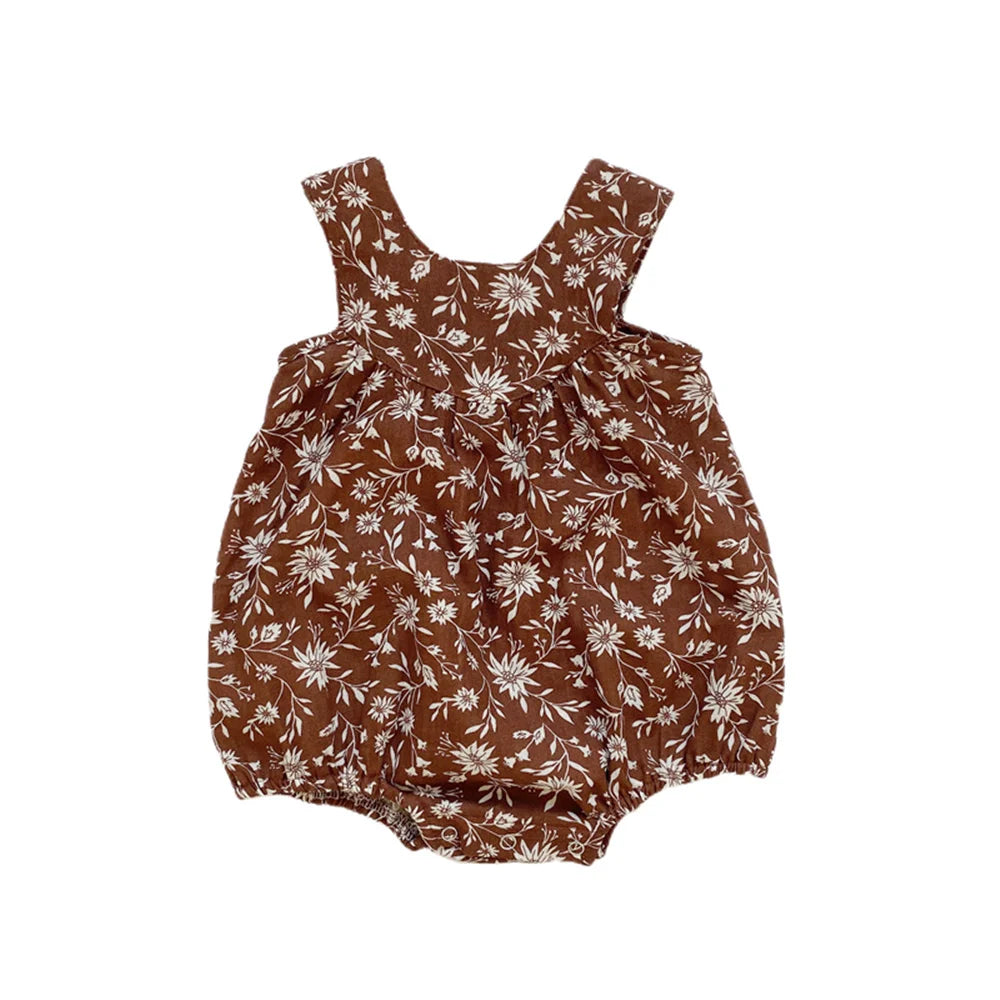 Sleeveless Floral Baby Girl Romper