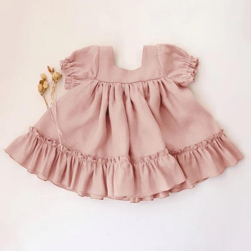 Casual Cotton Linen Baby Dress