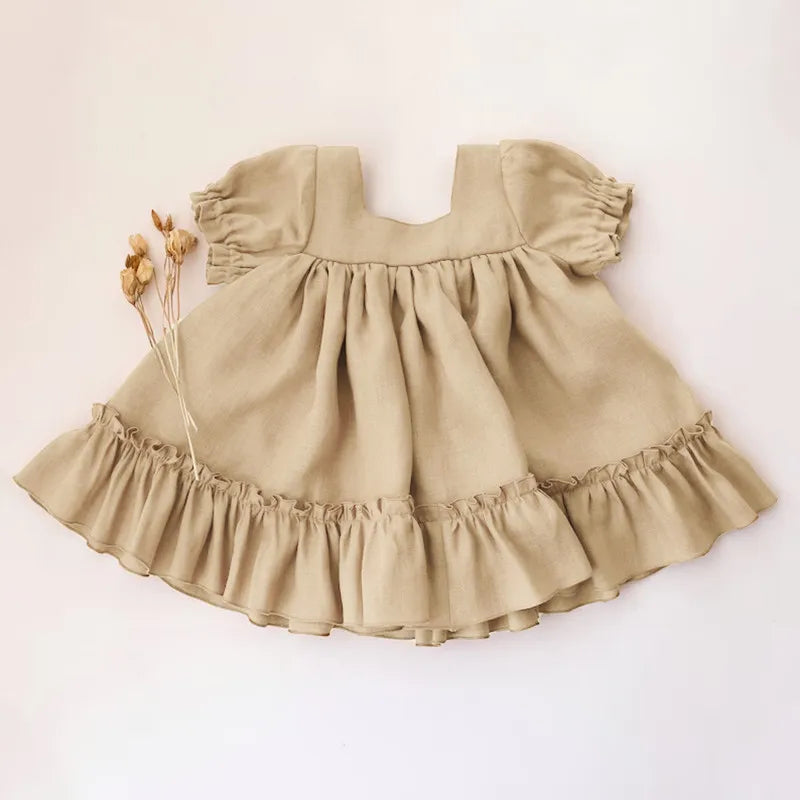 Casual Cotton Linen Baby Dress